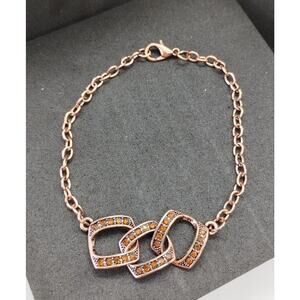 Paparazzi Rose Gold Tone Bracelet - Brown Stones